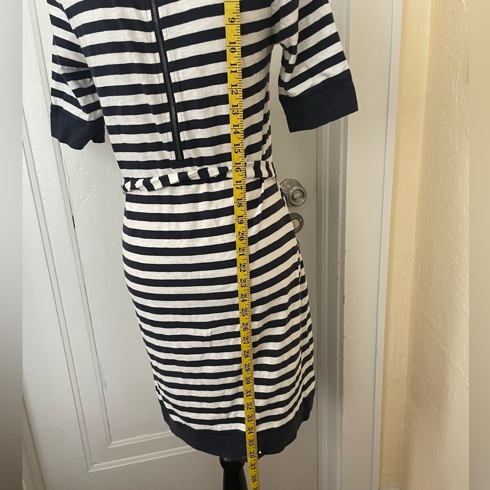 Banana Republic Dress Black Stripe Short Sleeve Sheath Back Zips Size Small - Picture 4 of 5